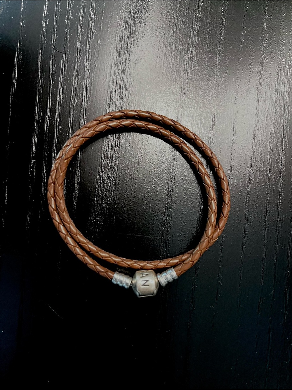 Braided Brown Leather Wrap Pandora Bracelet